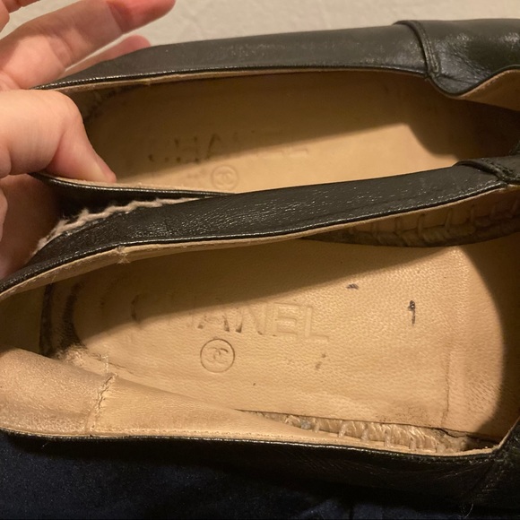 Chanel Black Leather Platform Espadrille Flats 8 - Picture 6 of 7